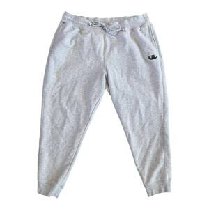 Champion Reverse Weave Sweatpants Men Size 3XL Gray Drawcord Fuzzy Logo Letter C